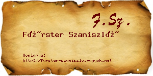 Fürster Szaniszló névjegykártya